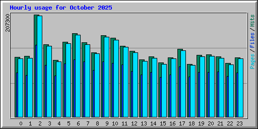 Hourly usage for October 2025
